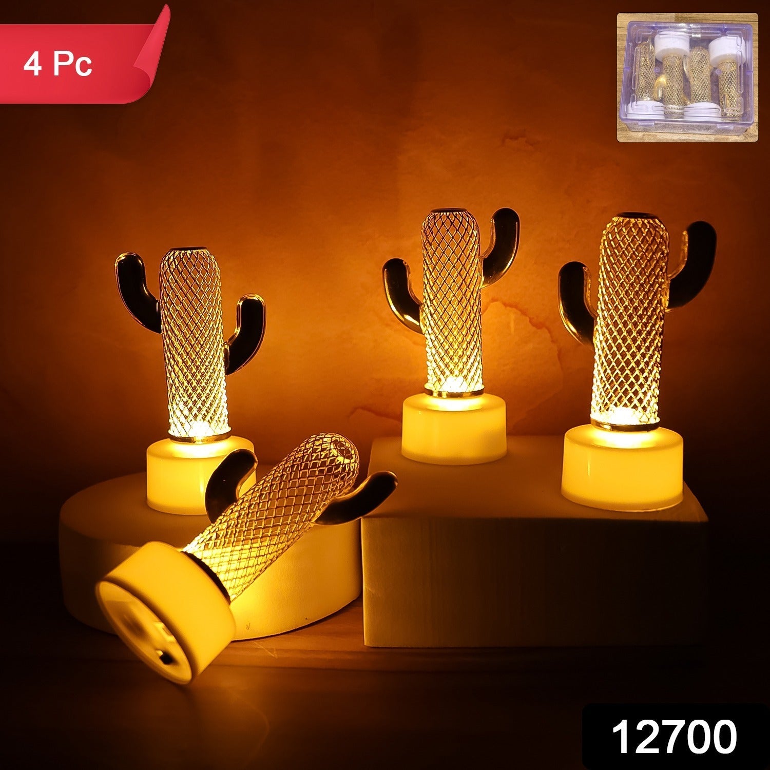 Decorative Cactus Shaped Flameless LED Candles (4 Pc) Decorative Cactus Shaped Flameless LED Candles (4 Pc)